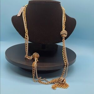 #61.  Elegant Gold and Silver Chain Necklace